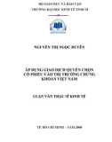 Luận văn Thạc sĩ Kinh tế: Áp dụng giao dịch quyền chọn cổ phiếu vào thị trường chứng khoán Việt Nam