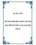 LUẬN VĂN: Nhà máy nhiệt điện uông bí, nhà máy thuỷ điện hoà bình và các trạm điện 220 kV