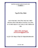 Luận văn Thạc sĩ Quản trị kinh doanh: Quản trị thực thi công việc dựa trên phương pháp thẻ điểm cân bằng tại Công ty cổ phần dịch cụ Kỹ thuật Viễn thông Hà Nội