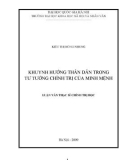 Tóm tắt Luận văn Thạc sĩ: Khuynh hướng thân dân trong tư tưởng chính trị của Minh Mệnh