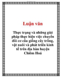 Luận văn: Thực trạng và những giải pháp thực hiện việc chuyển đổi cơ cấu giống cây trồng, vật nuôi và phát triển kinh tế trên địa bàn huyện Chiêm Hoá