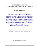 Tóm tắt luận án Tiến sĩ Kinh tế: Sự ưa thích rủi ro, nhận thức, hành vi sử dụng thuốc bảo vệ thực vật và sức khỏe của người trồng lúa ở đồng bằng Sông Cửu Long