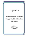 Luận văn đề tài: Hạch toán nguyên vật liệu tại Công ty Cổ phần chế tạo Bơm Hải Dương