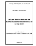 Luận án tiến sĩ: Chất lượng tổ chức cơ sở đảng nông thôn ở các tỉnh phía Bắc Cộng hòa Dân chủ Nhân dân Lào giai đoạn hiện nay