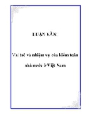 LUẬN VĂN: Vai trò và nhiệm vụ của kiểm toán nhà nước ở Việt Nam