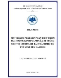 Luận văn Thạc sĩ Kinh tế: Một số giải pháp góp phần phát triển hoạt động kinh doanh của hệ thống siêu thị Co.opmart tại thành phố Hồ Chí Minh đến năm 2020
