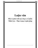 Luận văn: Đầu tư phát triển tại công ty cổ phần Thiên Lộc – Thực trạng và giải pháp