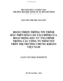 Luận văn Thạc sĩ Kinh tế: Hoàn thiện thông tin trình bày trên báo cáo tài chính của hoạt động đầu tư tài chính trong các công ty niêm yết trên thị trường chứng khoán Việt Nam