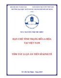 Tóm tắt Luận án tiến sĩ Kinh tế: Hạn chế tình trạng đô la hóa tại Việt Nam