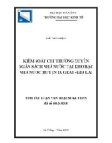 Tóm tắt luận văn Thạc sĩ: Kiểm soát chi thường xuyên ngân sách Nhà nước tại Kho bạc Nhà nước Huyện Ia Grai