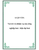 LUẬN VĂN: Vai trò và nhiệm vụ của công nghiệp hoá - hiện đại hoá