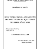 Luận văn Thạc sĩ Tâm lý học: Hứng thú học tập của sinh viên năm thứ nhất Trường Đại học Văn Hiến Thành phố Hồ Chí Minh