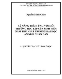 Luận văn Thạc sĩ Tâm lý học: Kỹ năng thích ứng với môi trường học tập của sinh viên năm thứ nhất trường Đại học An ninh Nhân dân