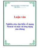 Luận văn: Nghiên cứu, tìm hiểu về mạng Neural và một vài ứng dụng của chúng