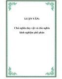 LUẬN VĂN: Chủ nghĩa duy vật và chủ nghĩa kinh nghiệm phê phánv