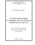 Luận văn Thạc sĩ Toán học: Sự phân bố nghiệm và nghiệm số của phương trình đại số một ẩn