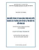 Luận văn Thạc sĩ Kinh tế: Định biên trong cơ quan hành chính nhà nước - Nghiên cứu trường hợp Sở Nội vụ tỉnh Bến Tre đến năm 2020