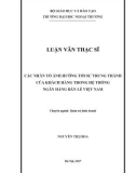 Luận văn Thạc sĩ Quản trị kinh doanh: Các nhân tố ảnh hưởng tới sự trung thành của khách hàng trong hệ thống ngân hàng bán lẻ Việt Nam