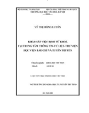 Luận văn Thạc sĩ Khoa học Thư viện: Khảo sát việc định từ khóa tại Trung tâm Thông tin - Tư liệu - Thư viện Học viện Báo chí và Tuyên truyền