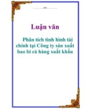 Luận văn: Phân tích tình hình tài chính tại Công ty sản xuất bao bì cà hàng xuất khẩu