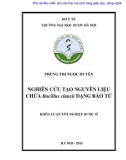 Khóa luận tốt nghiệp Dược sĩ: Nghiên cứu tạo nguyên liệu chứa Bacillus clausii dạng bào tử