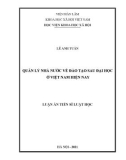 Luận án Tiến sĩ Luật học: Quản lý nhà nước về đào tạo sau đại học ở Việt Nam hiện nay