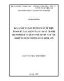 Luận văn Thạc sĩ Sinh học: Khảo sát và xây dựng cơ sở dữ liệu tần suất các alen của 15 locus gen hệ Identifiler từ quần thể người dân tộc Dao ứng dụng trong giám định ADN