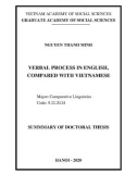 Summary of Doctoral thesis: Verbal process in English, compared with Vietnamese