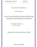 Tóm tắt Luận văn Thạc sĩ Quản lý công: Quản lý nhà nước về xây dựng nông thôn mới trên địa bàn huyện Krông Búk, tỉnh Đắk Lắk