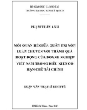 Luận văn Thạc sĩ Kinh tế: Mối quan hệ giữa quản trị vốn luân chuyển và thành quả hoạt động của doanh nghiệp Việt Nam trong điều kiện có hạn chế tài chính