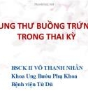 Bài giảng Ung thư buồng trứng trong thai kỳ - BSCK II. Võ Thanh Nhân