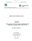 Báo cáo 6 tháng lần 2: Nâng cao năng lực tiếp cận các dịch vụ Kinh doanh nông nghiệp cho các nông hộ ở Miền Trung Việt Nam