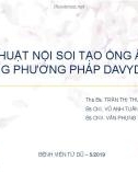 Bài giảng Phẫu thuật nội soi tạo ống âm đạo bằng phương pháp DAVYDOV