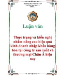 Luận văn: Thực trạng và kiến nghị nhằm nâng cao hiệu quả kinh doanh nhập khẩu hàng hóa tại công ty sản xuất và thương mại Châu Á hiện nay