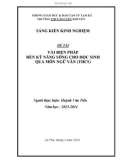 Sáng kiến kinh nghiệm: Vài biện pháp rèn kỹ năng sống cho học sinh qua môn Ngữ văn (THCS)