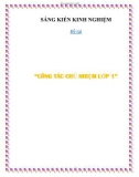 Sáng kiến kinh nghiệm: Công tác chủ nhiệm lớp 1