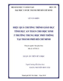 Luận án tiến sĩ Y học: Hiệu quả chương trình giáo dục tình dục an toàn cho học sinh 5 trường trung học phổ thông tại thành phố Hồ Chí Minh