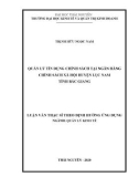 Luận văn Thạc sĩ Quản lý kinh tế: Quản lý tín dụng chính sách tại Ngân hàng Chính sách xã hội huyện Lục Nam, tỉnh Bắc Giang