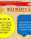 Đề tài: Quản Lý Giao Đất , Thuê Đất , Chuyển Mục Đích Sử Dụng Đất .