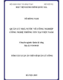 Tóm tắt luận án Tiến sĩ Quản lý công: Quản lý nhà nước về công nghiệp công nghệ thông tin tại Việt Nam