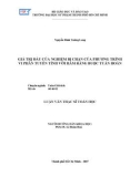 Luận văn Thạc sĩ Toán học: Giá trị đầu của nghiệm bị chặn của phương trình vi phân tuyến tính với hàm ràng buộc tuần hoàn