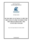 Luận văn Thạc sĩ Quản lý năng lượng: Dự báo nhu cầu sử dụng và tiêu thụ điện năng của phụ tải thuộc Tỉnh Phú Thọ giai đoạn 2022 - 2026, có xét đến năm 2030