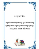 LUẬN VĂN: Nguồn nhân lực trong quá trình công nghiệp hóa, hiện đại hóa nông nghiệp, nông thôn ở tỉnh Bắc Ninh