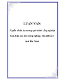 Luận văn tốt nghiệp: Nguồn nhân lực trong quá trình công nghiệp hóa, hiện đại hóa nông nghiệp, nông thôn ở tỉnh Bắc Ninh