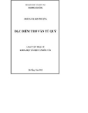 Luận văn Thạc sĩ Khoa học xã hội và nhân văn: Đặc điểm thơ văn Tú Quỳ