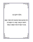 LUẬN VĂN: HỌC THUYẾT HÌNH THÁI KINH TẾ XÃ HỘI VÀ VIỆC NHẬN THỨC THỰC HIỆN NÓ Ở VIỆT NAM