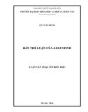 Luận văn Thạc sĩ Triết học: Bản thể luận của Augustino