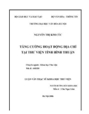 Luận văn Thạc sĩ Khoa học Thư viện: Tăng cường hoạt động địa chí tại thư viện tỉnh Bình Thuận