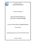 Luận văn Thạc sĩ Quản trị kinh doanh: Đào tạo nguồn nhân lực tại Công ty TNHH Vĩnh Hiệp