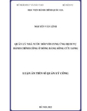 Luận án Tiến sĩ Quản lý công: Quản lý nhà nước đối với cung ứng dịch vụ hành chính công ở Đồng bằng sông Cửu Long